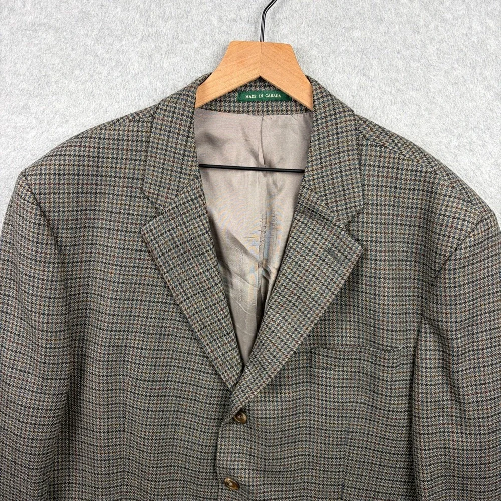 Lauren Ralph Lauren Blazer Mens 46R Brown Gun Club Check Wool Sport Coat Trad